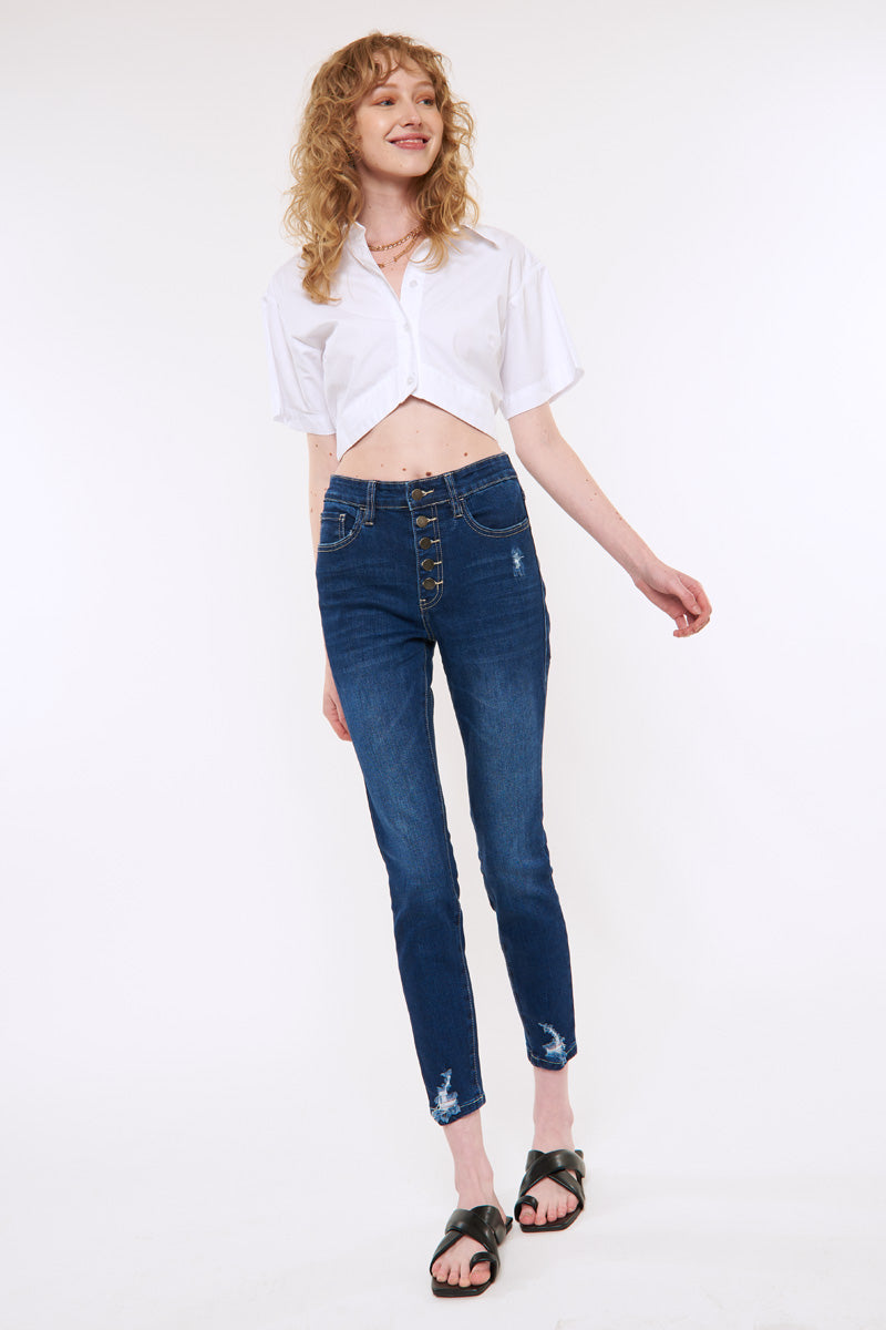 Justice High Rise Ankle Skinny Jeans