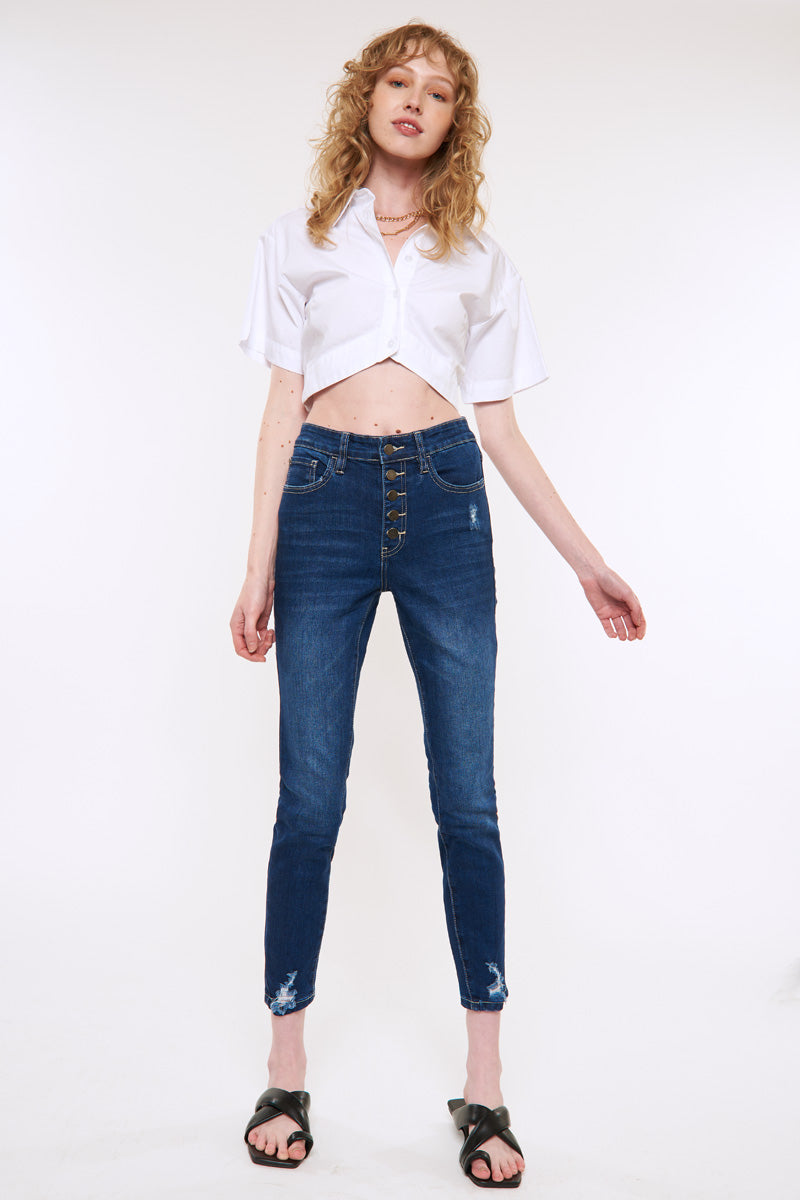 Justice High Rise Ankle Skinny Jeans