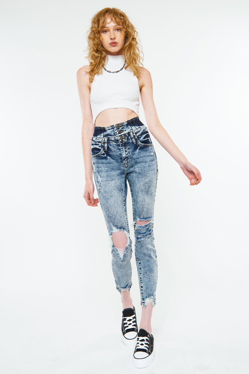 Nebula High Rise Ankle Skinny Jeans