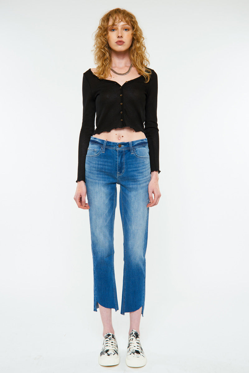 Alex Mid Rise Straight Jeans