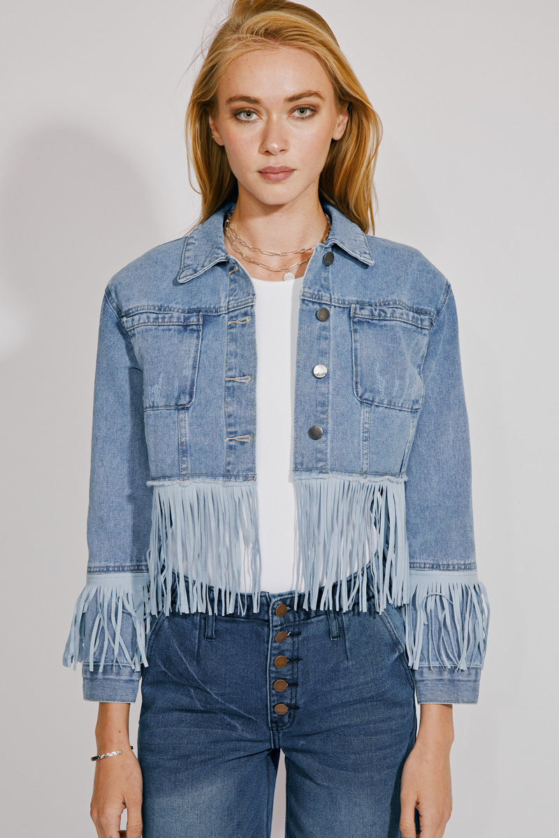 Vicky Fringe Denim Jacket