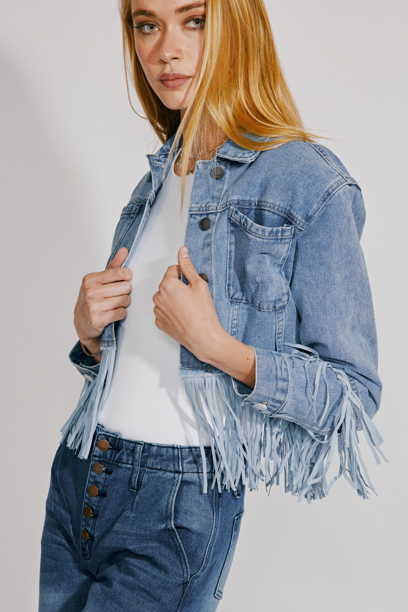 Vicky Fringe Denim Jacket