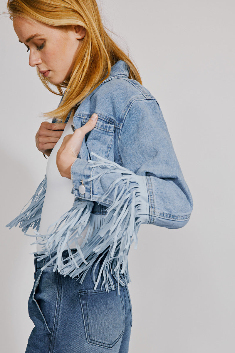 Vicky Fringe Denim Jacket