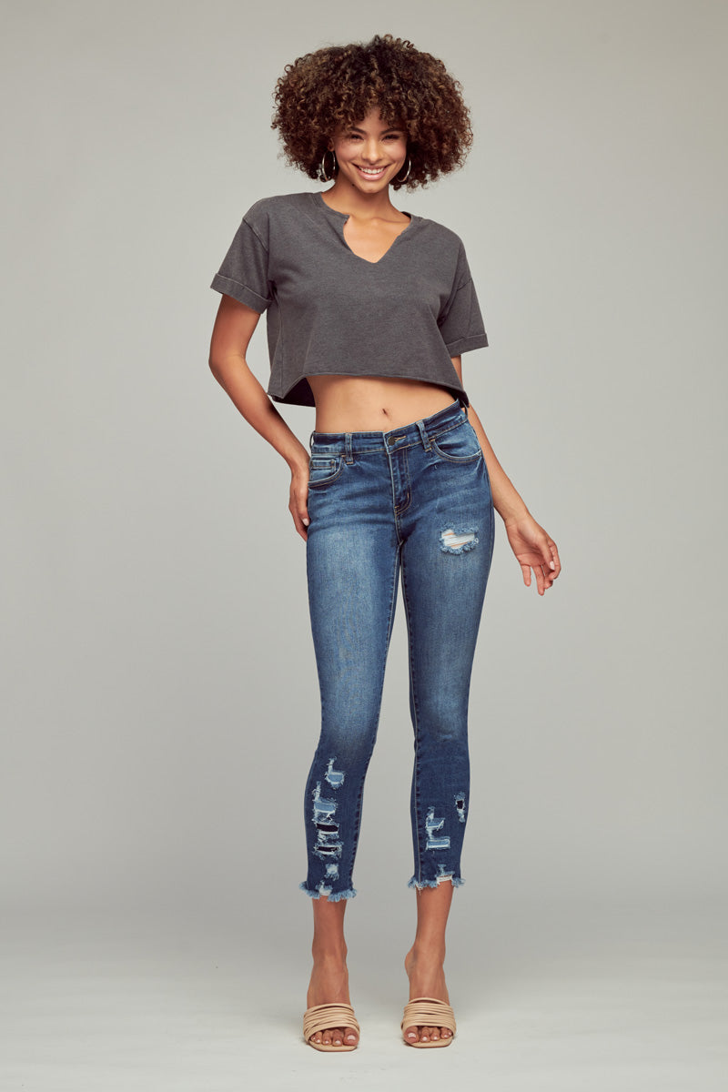 Berry Mid Rise Skinny Jeans