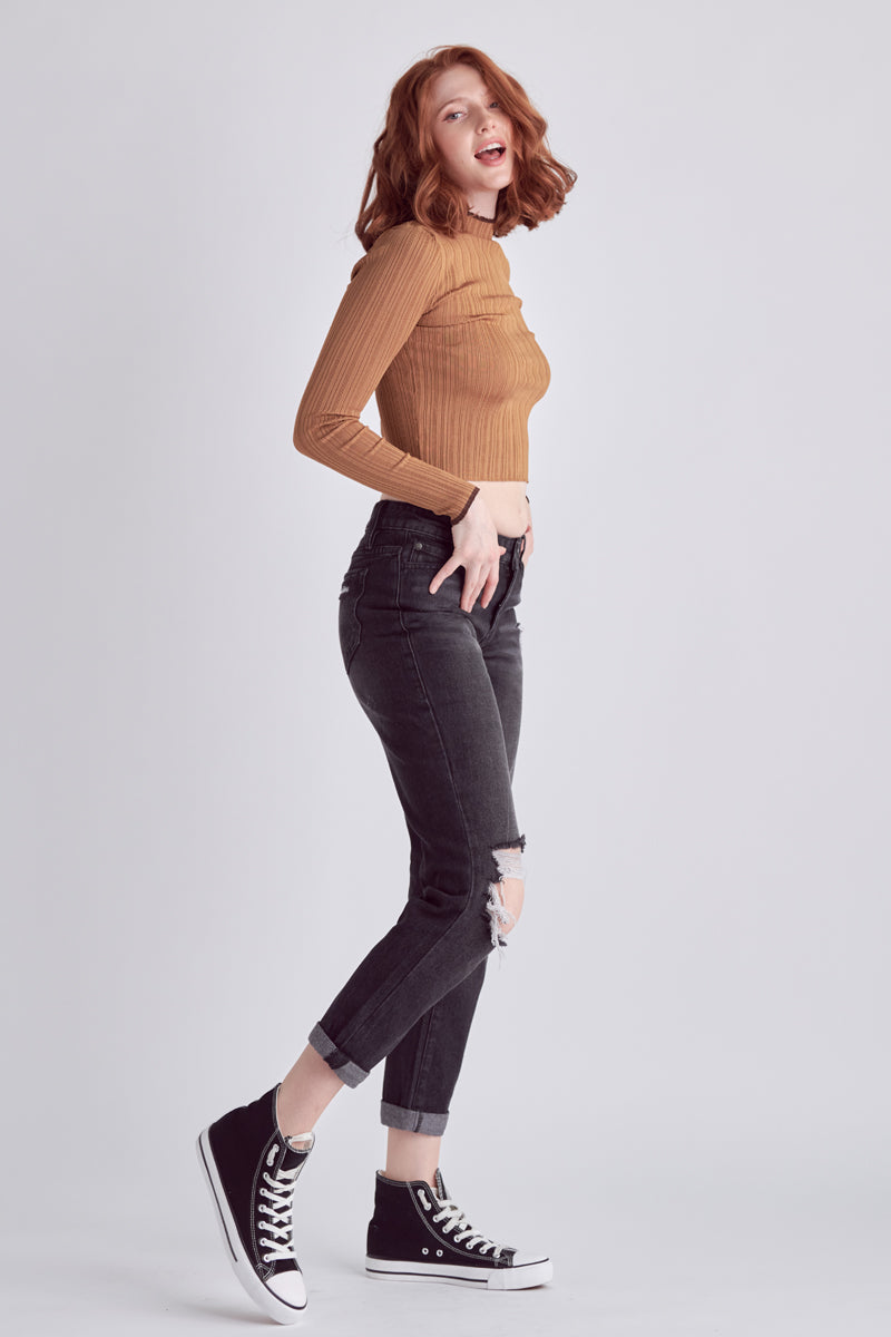 Aisha Mid Rise Boyfriend Jeans