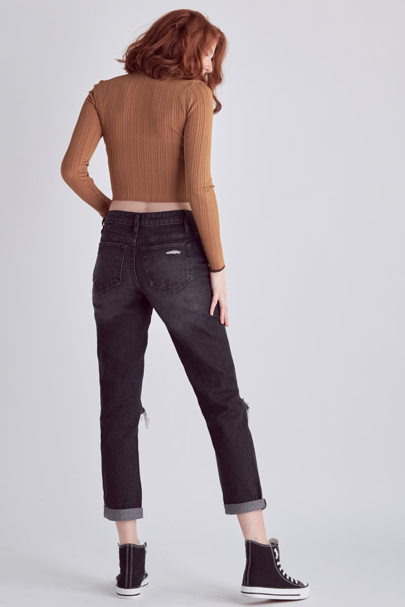 Aisha Mid Rise Boyfriend Jeans