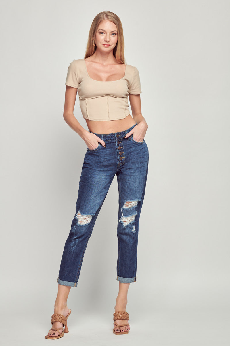 Greta High Rise Boyfriend Jeans