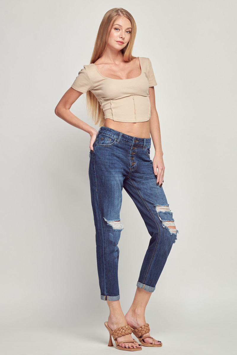 Greta High Rise Boyfriend Jeans