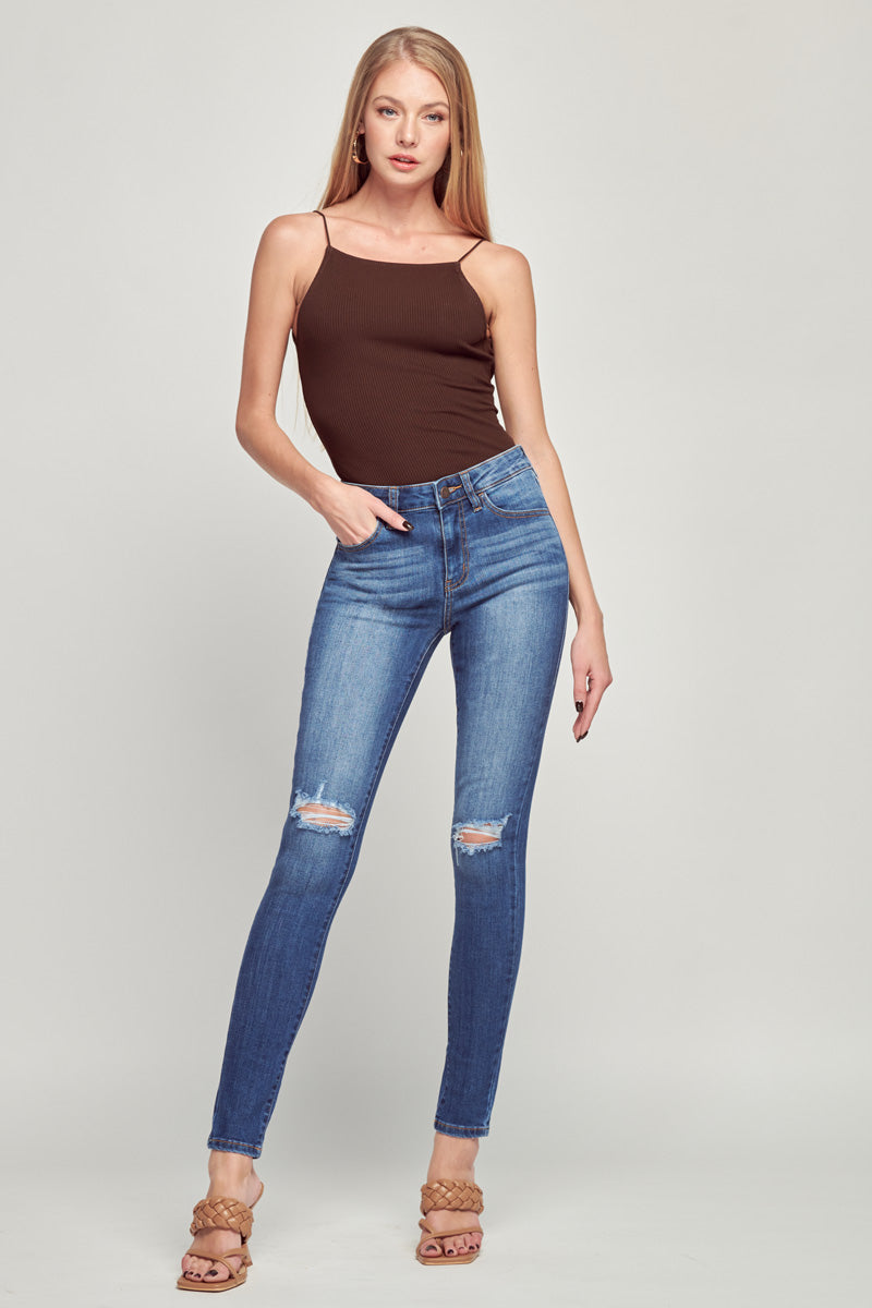 Monica Mid Rise Ankle Skinny Jeans