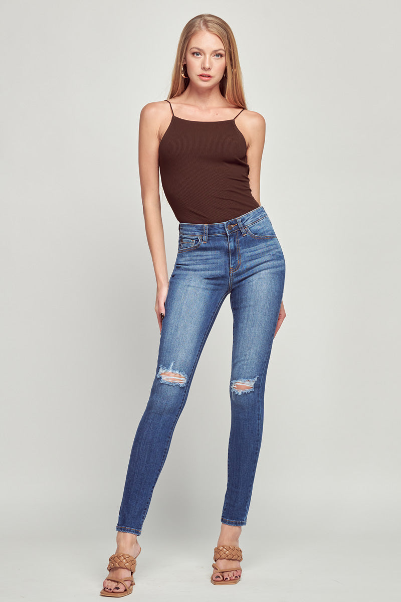 Monica Mid Rise Ankle Skinny Jeans