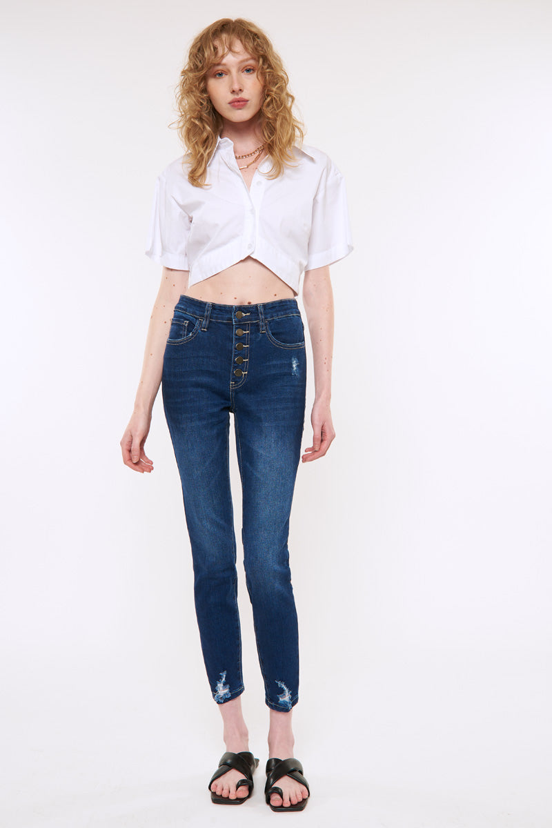 Justice High Rise Ankle Skinny Jeans