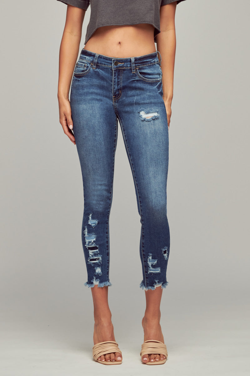 Berry Mid Rise Skinny Jeans