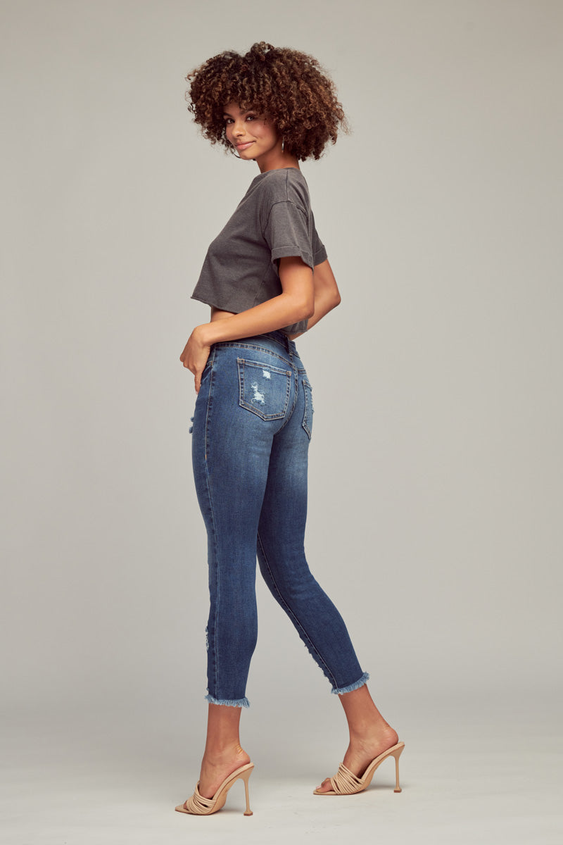 Berry Mid Rise Skinny Jeans
