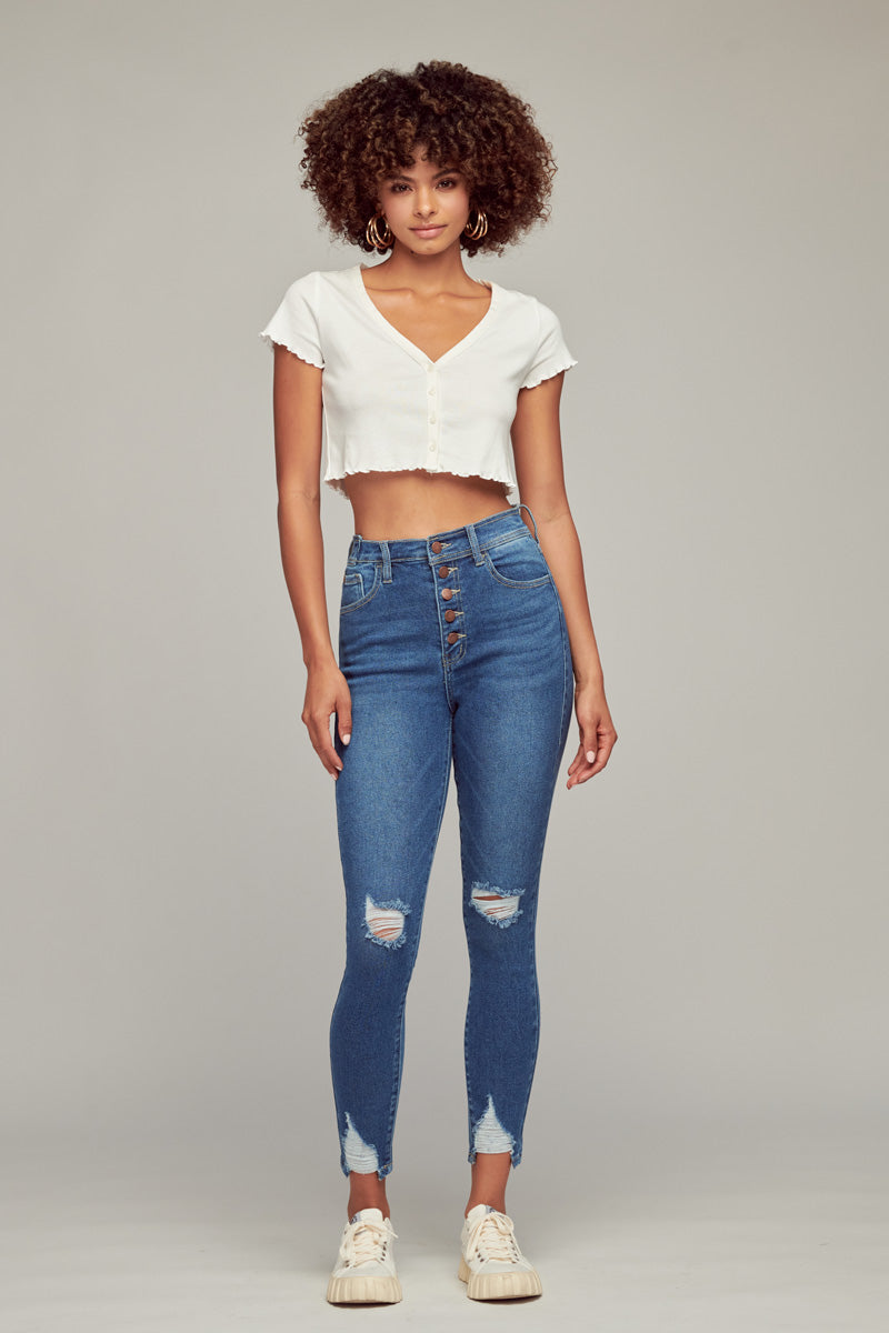 Stacey High Rise Ankle Skinny Jeans